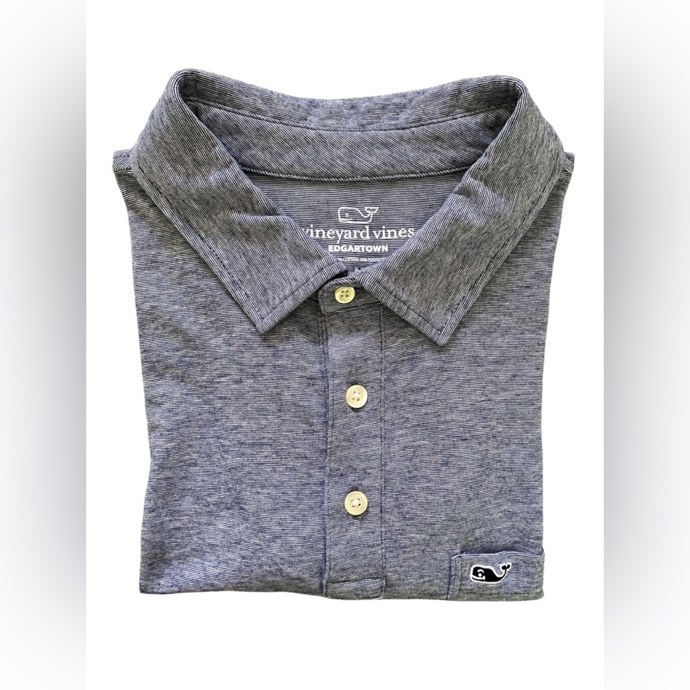 Vineyard Vines Men’s Performance Polo Heathered Navy Blue Size Medium Golf